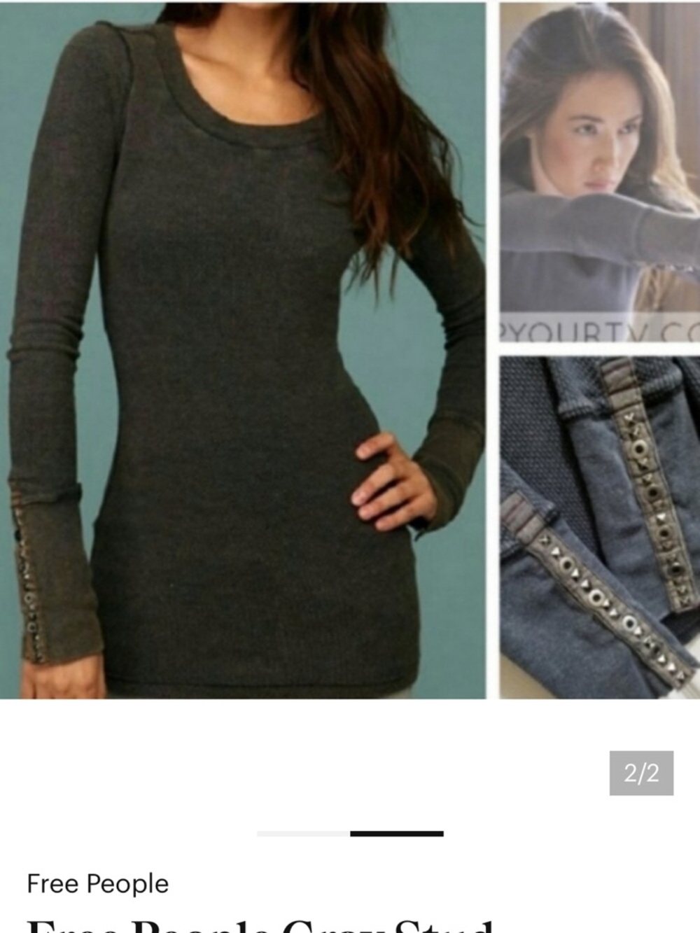 Free People Studded Cuff Thermal-black